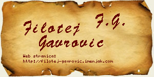Filotej Gavrović vizit kartica